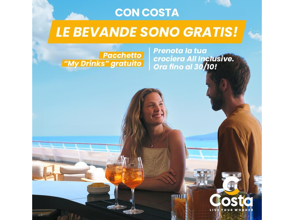 Costa Crociere – Winter Super Promo: escursioni e bevande al -50%