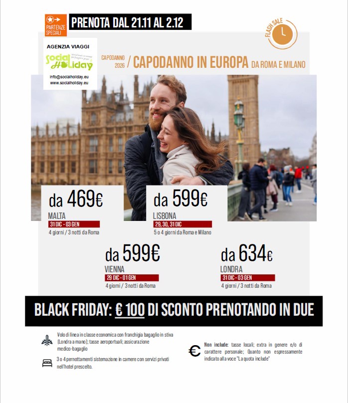 Capodanno in Europa – Black Friday