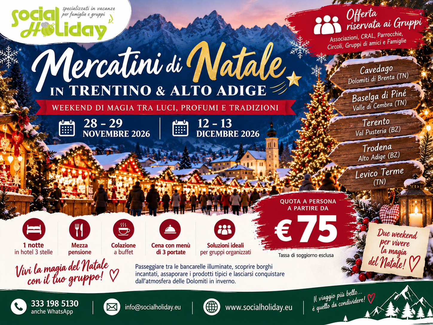 🎄MERCATINI DI NATALE IN TRENTINO & ALTO ADIGE 🎄